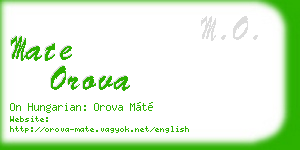 mate orova business card