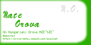 mate orova business card